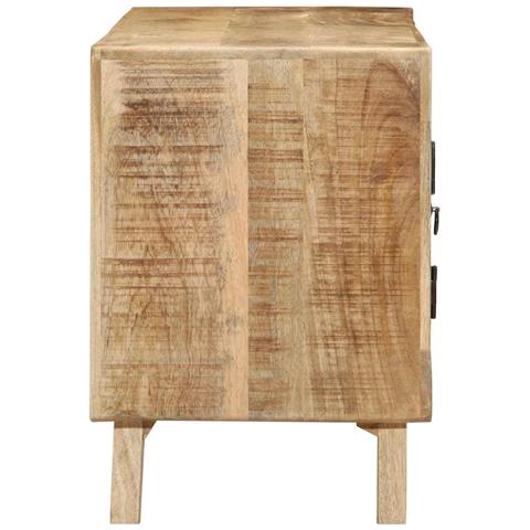 Mobile Porta Tv 105x46x32 Cm In Massello Di Mango Grezzo - Foto 3