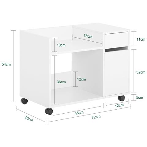 Supporto Per Stampante 70x40x54 Cm Ask02-w - Foto 2