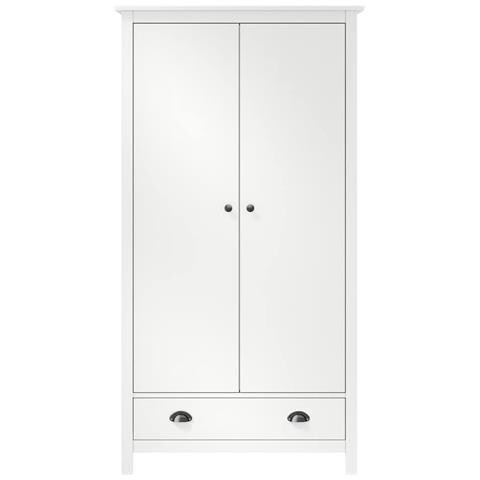 Lusso Casadino -  Armadio A 2 Ante Hill Bianco 89x50x170cm In Legno Di Pino - Foto 1