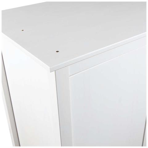 Lusso Casadino -  Armadio A 2 Ante Hill Bianco 89x50x170cm In Legno Di Pino - Foto 8