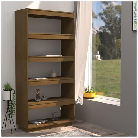Lusso Casadino -  Libreria/divisorio Ambra 80x35x167 Cm In Massello Di Pino - Foto 2