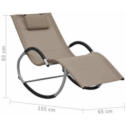 Lusso Casadino -  Lettino Prendisole Con Cuscino Grigio Talpa In Textilene - Foto 6