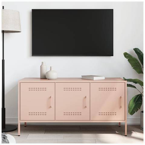 Mobile Tv Rosa 100,5x39x50,5 Cm In Acciaio - Foto 2