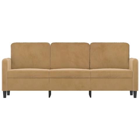 Lusso Casadino -  Divano A 3 Posti Marrone 180 Cm In Velluto - Foto 2