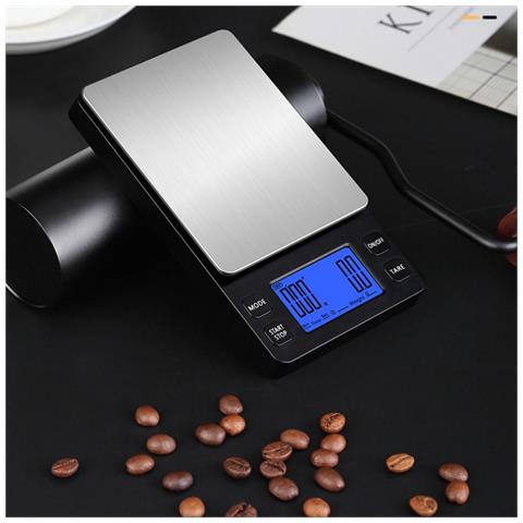 Mini Bilancia Caffè Digitale Ricaricabile 2 Kg / 0,1 G Black - Foto 4