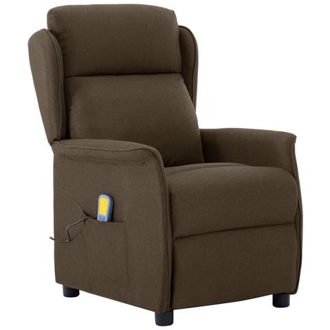 Poltrona Massaggiante in Tessuto Marrone - Foto 1