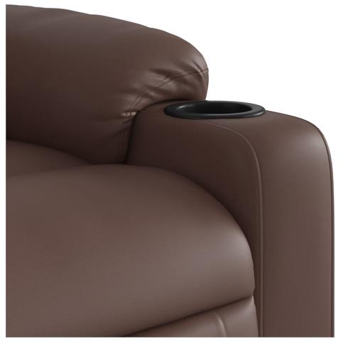 Poltrona Massaggiante Reclinabile marrone in Similpelle - Foto 9