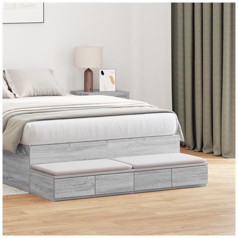 Cassetti per Letto Grigio Sonoma 120x36,5x16,5 cm Legno Ingegnerizzato - Foto 2