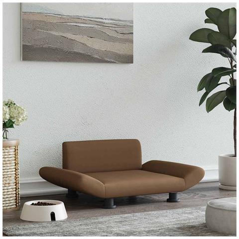 Lettino per Cani Marrone 70x45x28 cm in Tessuto - Foto 2