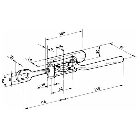Chiusura Registrabile Tipo ""francia"" Con La Base Di Fissaggio 102x30mm - Foto 2