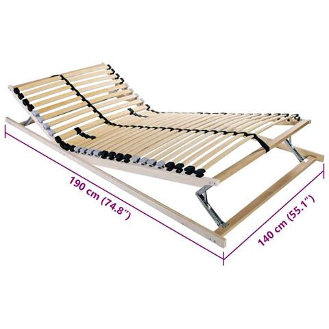 Base a doghe Marrone 140 x 190 cm Legno massello di faggio - Foto 7