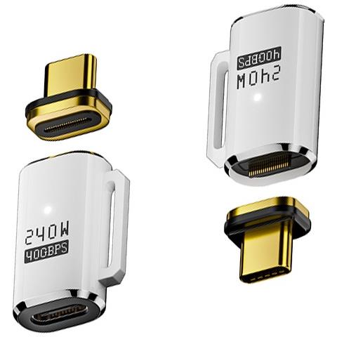 Adattatore Magnetico Usb-c Femmina A Usb-c Maschio, Ricarica Magnetica 240w White - Foto 1