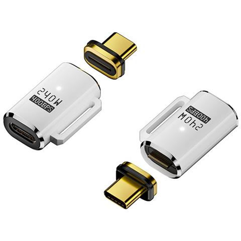 Adattatore Magnetico Usb-c Femmina A Usb-c Maschio, Ricarica Magnetica 240w White - Foto 3