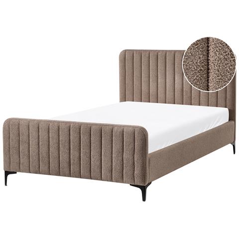 Letto Bouclé Lunan 120 X 200 Cm Tortora - Foto 2