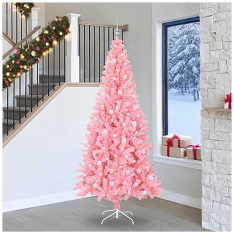 Albero di Natale con 300 LED con supporto Rosa 240 cm PVC - Foto 2