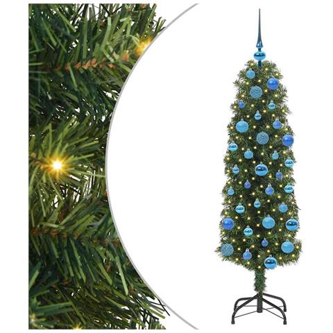 Albero di Natale artificiale con 150 LED Verde 150 cm - Foto 1