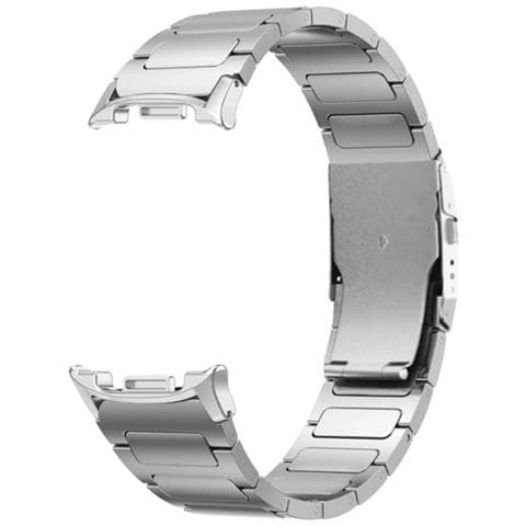 Cinturino In Metallo Titanio Con Doppia Chiusura Compatibile Con Samsung Watch 8/8 Classic Silver - Foto 1