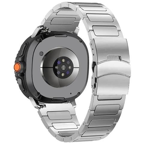 Cinturino In Metallo Titanio Con Doppia Chiusura Compatibile Con Samsung Watch 8/8 Classic Silver - Foto 2