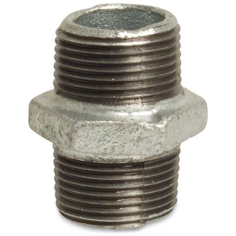 Nipple Doppio 2 Pollici In Ghisa Malleabile Zincata Filettato Ag X Ag - Foto 1