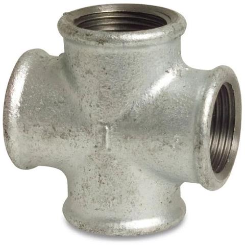 Raccordo A Croce In Ghisa Malleabile Zincata 1 Pollice - Foto 1