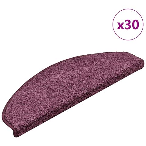 Tappetini per scale 30 pz 65x21x4 cm Viola scuro Semicircolari Grandi - Foto 1