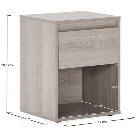 Comodino Tori Con 1 Cassetti Effetto Rovere - Foto 7