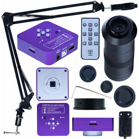 Set Di Microscopio Digitale Puppis Pink Pro Kmppp-hdmi-usb 51mp - Qualità Immagine Fullhd, Obiettivo 100x, Braccio Regolabile - Foto 1