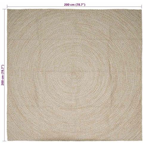 Tappeti per area Quadrato Naturale e Bianco 200 x 200 cm Juta - Foto 8