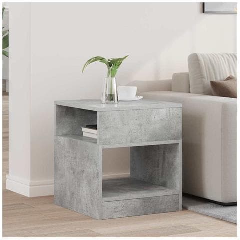 Tavolino Grigio cemento 40,5 x 40 x 45 cm Legno multistrato - Foto 2