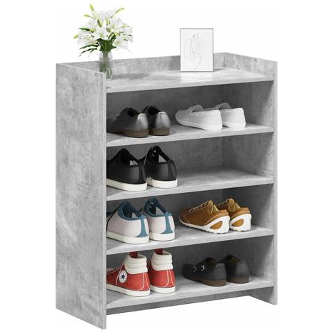Mobile per scarpe Grigio Cemento 73,5 x 36 x 92 cm - Foto 2