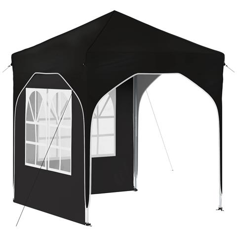 Tenda per feste a pop-up 192 x 192 x 245 cm Nero - Foto 1