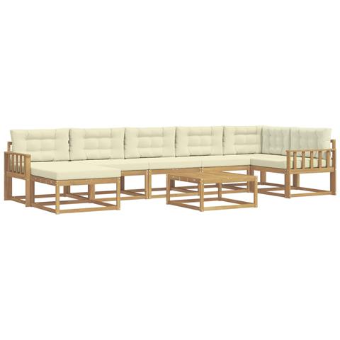 Set di divani da esterno 8 pcs Bianco e Crema - Foto 1