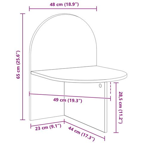 Comodino Bianco 48 x 49 x 65 cm Legno ingegnerizzato - Foto 8