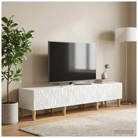 Mobile TV 147 x 34,5 x 30 cm Bianco Legno ingegnerizzato - Foto 2
