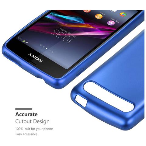 Custodia Compatibile Con Sony Xperia E1 In Blu Metallico - Coperchio Protettivo In Silicone Tpu Flessibile - Foto 7