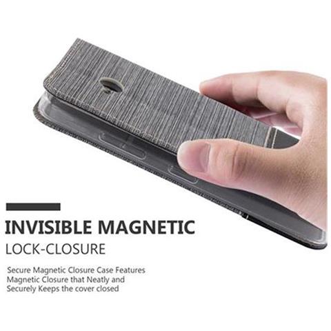 Custodia Compatibile Con Nokia Lumia 640 In Grigio Nero - Coperchio Protettiva Con Chiusura Magnetica, Funzione Stand E Tasca Per Le Carte - Foto 9