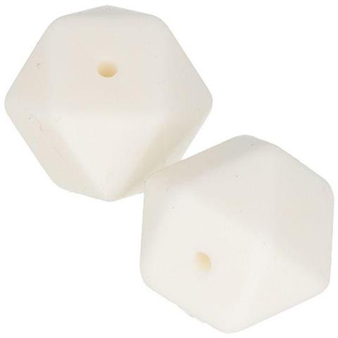 Perlina Di Silicone Esagonale X 2 - 17 Mm - Bianco - Foto 4