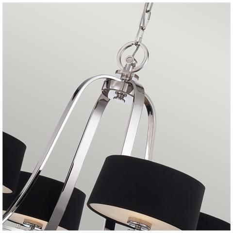 Lampadario Multibraccio A 4 Luci Finitura Argento Imperiale, G9 - Foto 7