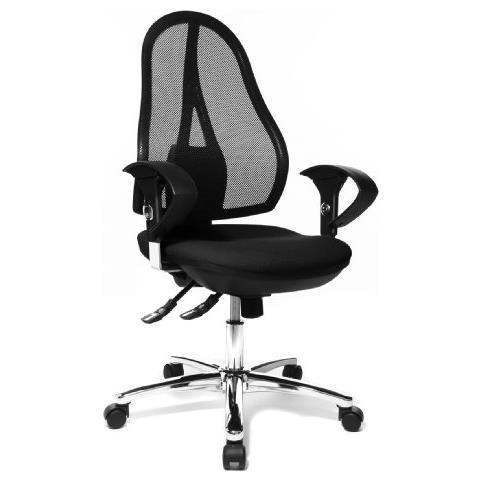 Open Point Deluxe Sedia Ufficio Girevole, Schienale In Rete, Nero Op290ug20 - Foto 1
