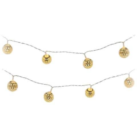 Ghirlanda Luminosa Edm - Palle Dorate - Spirito Natalizio - 2,5 M - Luce Calda - 10 Lampadine Led - 71315 - Foto 1