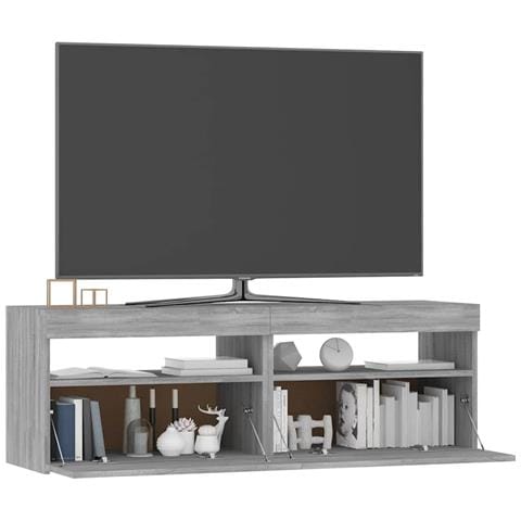 Mobile Porta TV con Luci LED Grigio Sonoma 120x35x40 cmcm - Foto 10