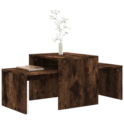 Set Tavolini Salotto Rovere Fumo 100x48x40 Cm Legno Multistrato - Foto 2