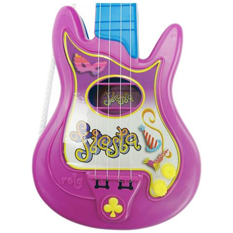 Chitarra Da Bambino Party Viola Azzurro 4 Corde Elettrica - Foto 5
