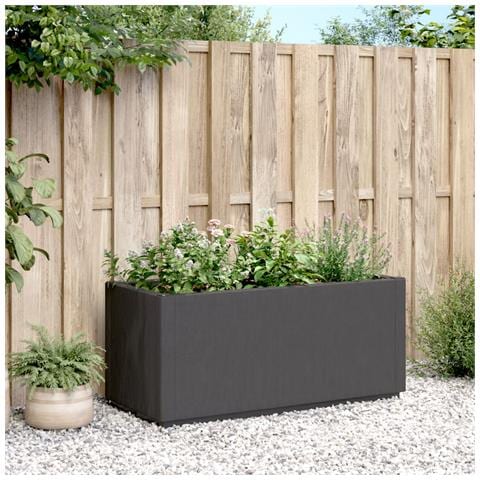 Fioriera Da Giardino Grigio Scuro 80x36x35 Cm In Pp - Foto 3