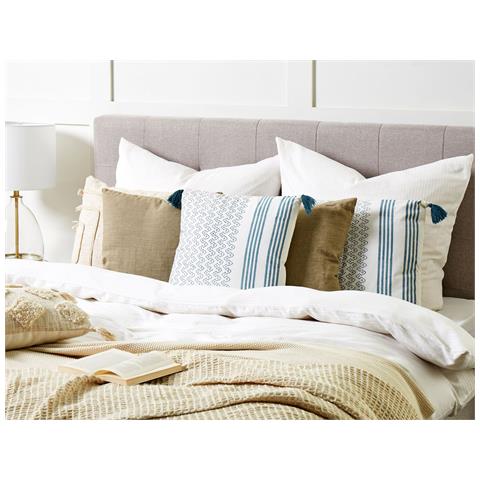 Cuscino Decorativo Tilia Cotone 45 X 45 Cm Geometrico Stampa A Blocchi Blu - Foto 1