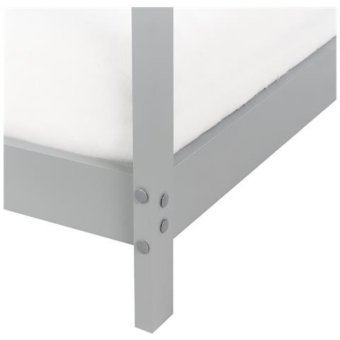 Letto Per Bambini Legno Di Pino Grigio 90 X 200 Cm Orlu - Foto 2