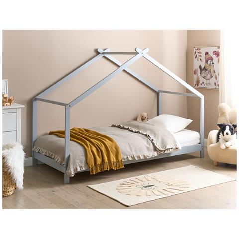 Letto Per Bambini Legno Di Pino Grigio 90 X 200 Cm Orlu - Foto 1