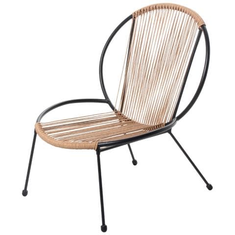 Rete Set Di 2 Poltrone + Tavolino Naturale - Foto 2