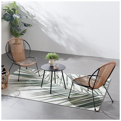 Rete Set Di 2 Poltrone + Tavolino Naturale - Foto 3