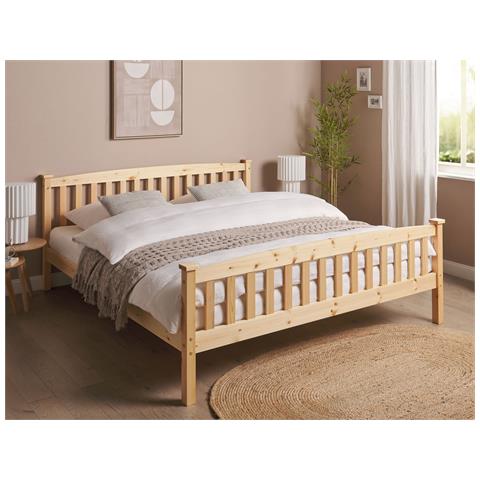 Letto Matrimoniale Legno Chiaro 180 X 200 Cm Giverny - Foto 1